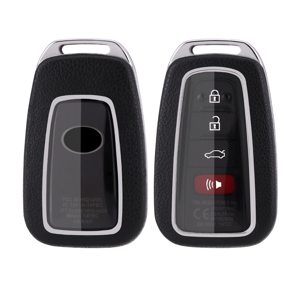 For Toyota leather Key Fob Cover 3/4 button key shell fit for Toyota RAV4/Camry/C-HR/Prius/Avalon key cover car case