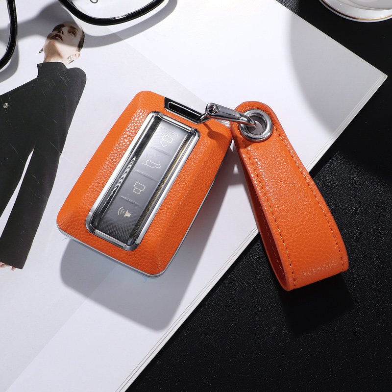 For TANK leather Key Fob Cover 2/3 button key shell fit for TANK 300/400/500/600/700 car key cover case