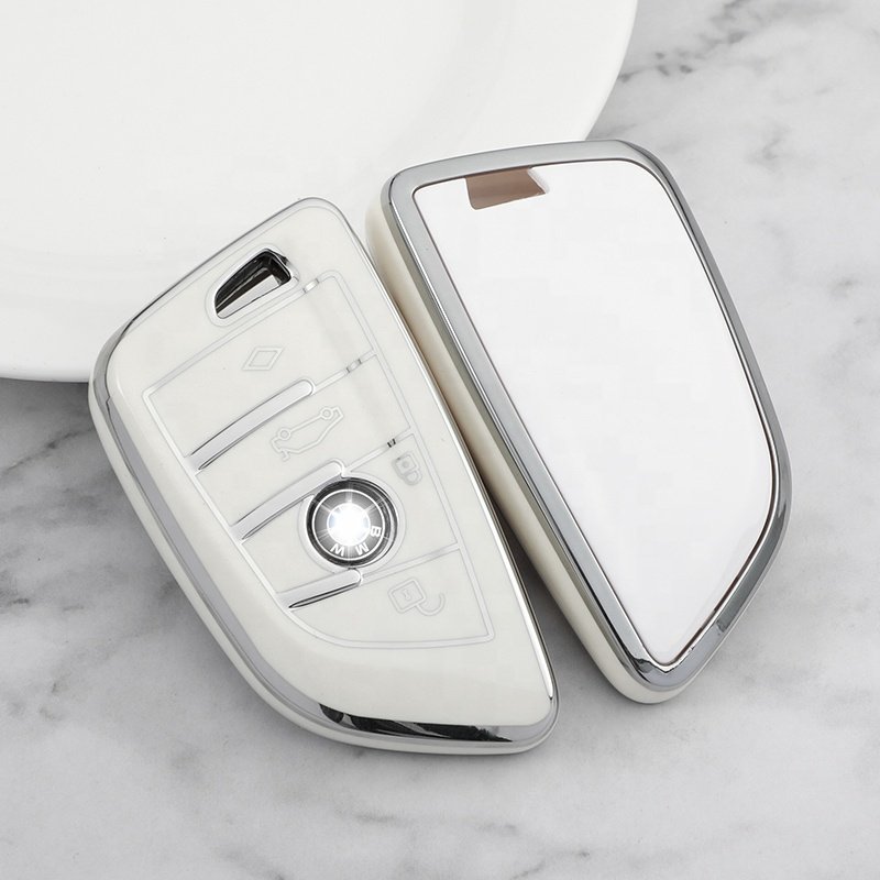 Premium Soft Car Key Cover Protection Original Car key with Keychain Accessories for BMW X1 X2 X3 X5 X6 Series 1 2 5 6 7 M5 M6