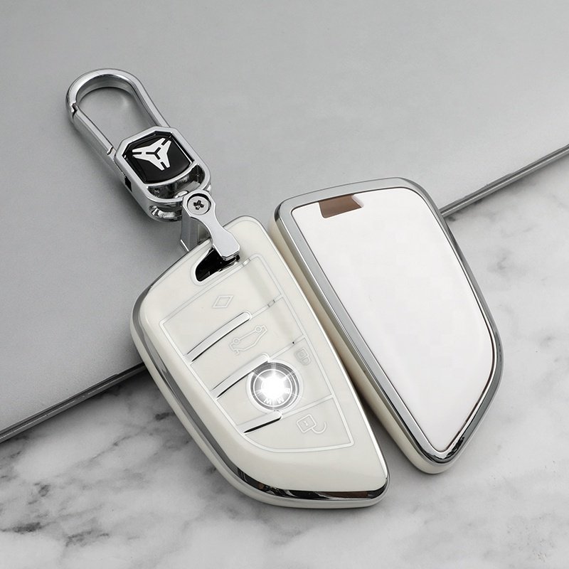 Premium Soft Car Key Cover Protection Original Car key with Keychain Accessories for BMW X1 X2 X3 X5 X6 Series 1 2 5 6 7 M5 M6