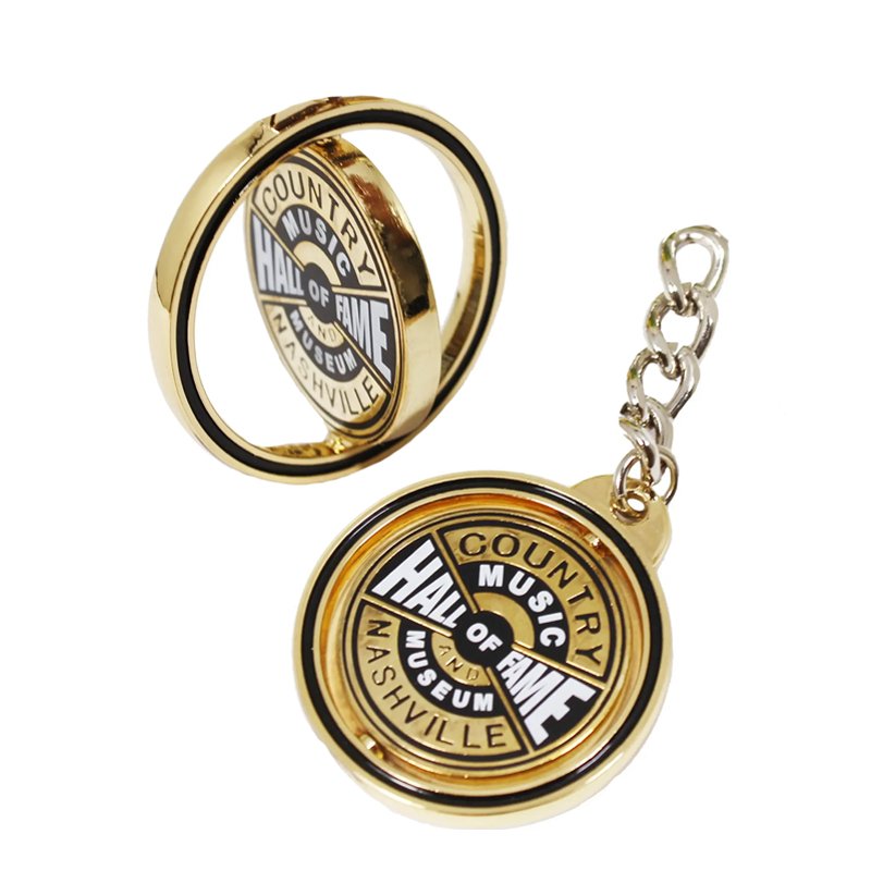 Custom Logo Gold Color Spinner Key Chain Personalized Gifts Metal Shaped Crafts Keychain