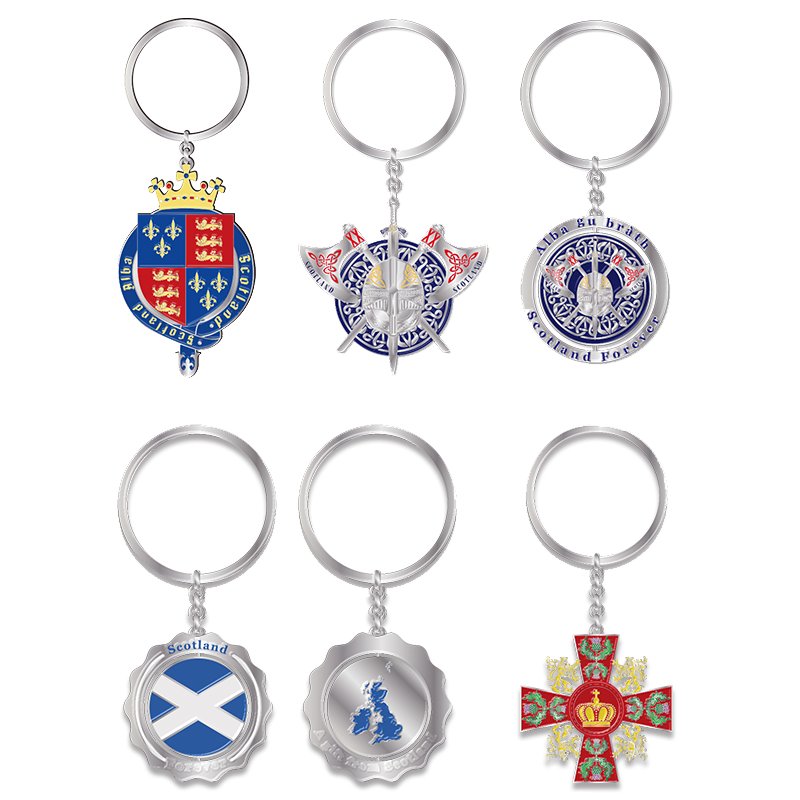 Custom Logo Gold Color Spinner Key Chain Personalized Gifts Metal Shaped Crafts Keychain