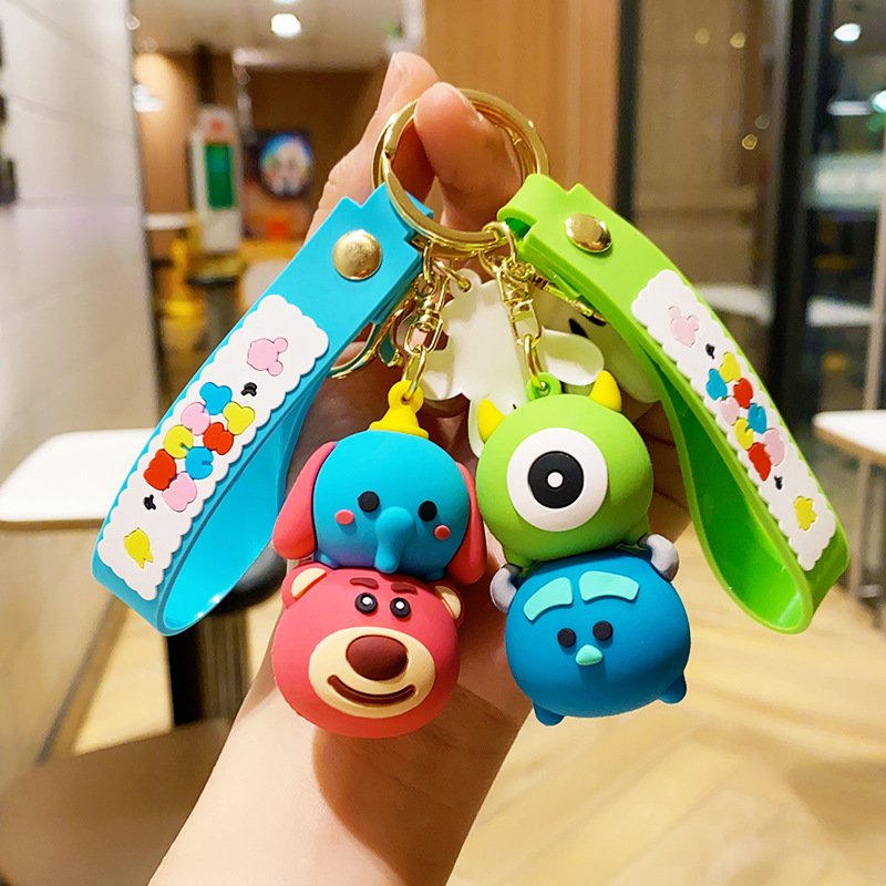 Cute Stacked Music Bear Mouse Doll Keychain Cartoon Doll Car Bag Pendant Accessories Small Gifts