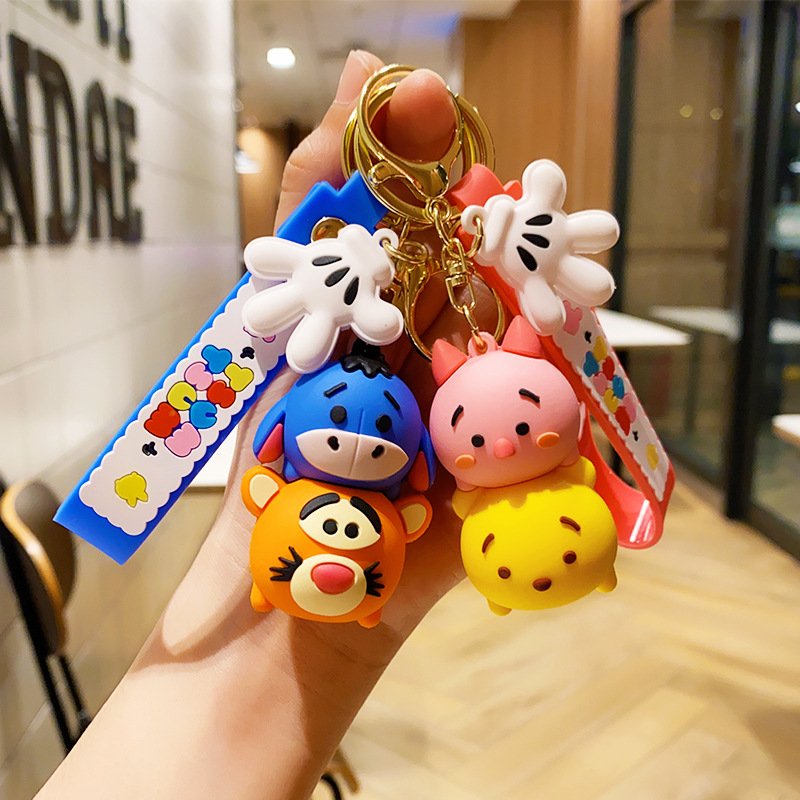 Cute Stacked Music Bear Mouse Doll Keychain Cartoon Doll Car Bag Pendant Accessories Small Gifts