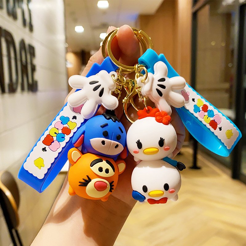 Cute Stacked Music Bear Mouse Doll Keychain Cartoon Doll Car Bag Pendant Accessories Small Gifts
