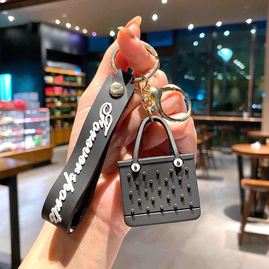 Hot sales 9 colors Custom Handbag model Cute Car accessories Rubber key chains