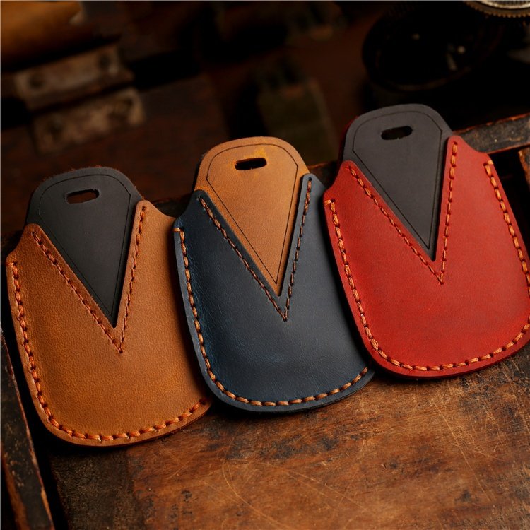 Wholesale Hand Sewing Genuine Leather Car Key Case Cover for Chevy Equinox Traverse Malibu Camaro Cruze Blazer Spark Sonic