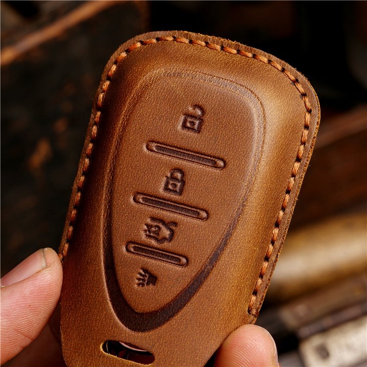 Wholesale Hand Sewing Genuine Leather Car Key Case Cover for Chevy Equinox Traverse Malibu Camaro Cruze Blazer Spark Sonic