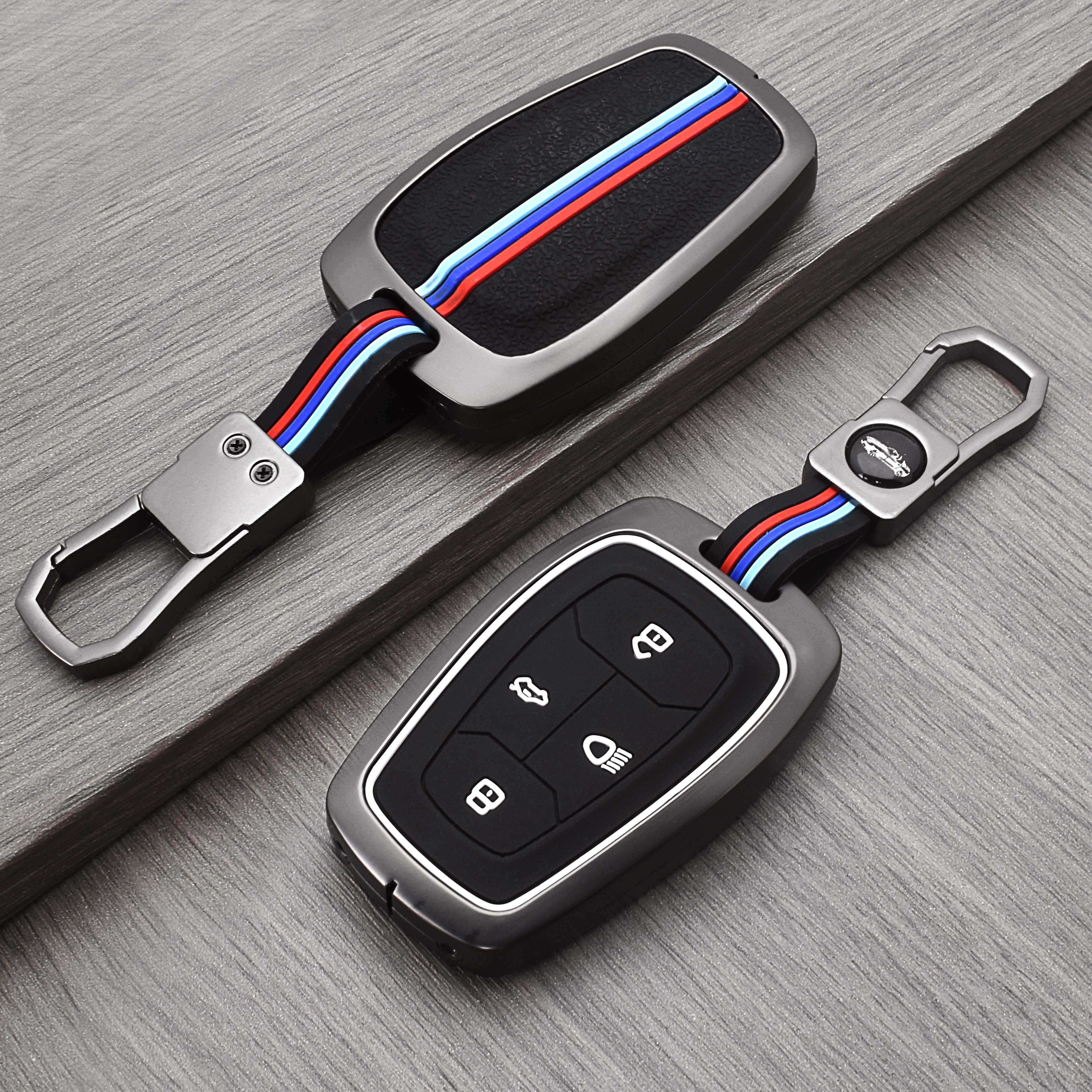 Install glow in dark Zinc Alloy Silicone car key accessories For tata zinc alloy car key case 5 Buttons key
