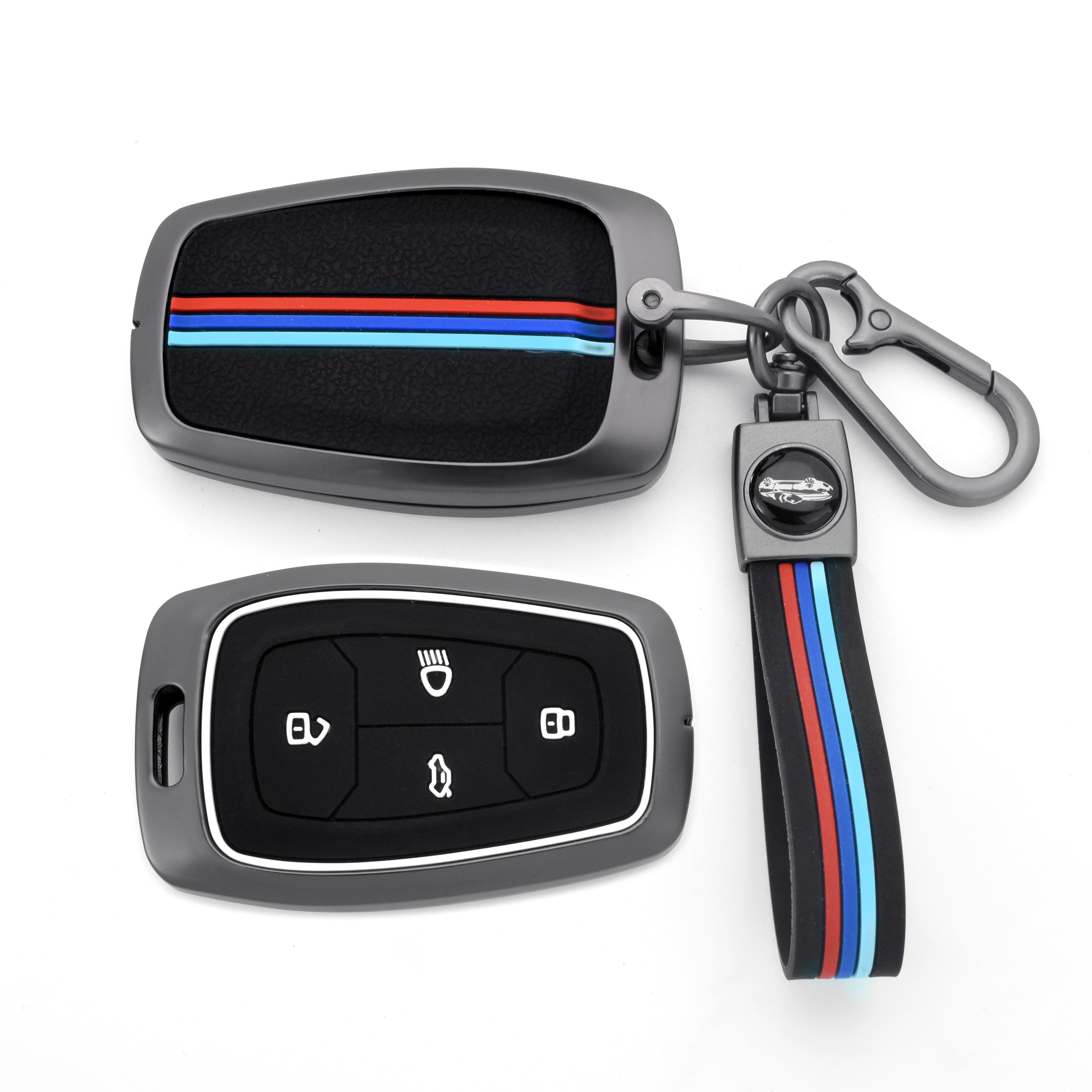 Install glow in dark Zinc Alloy Silicone car key accessories For tata zinc alloy car key case 5 Buttons key