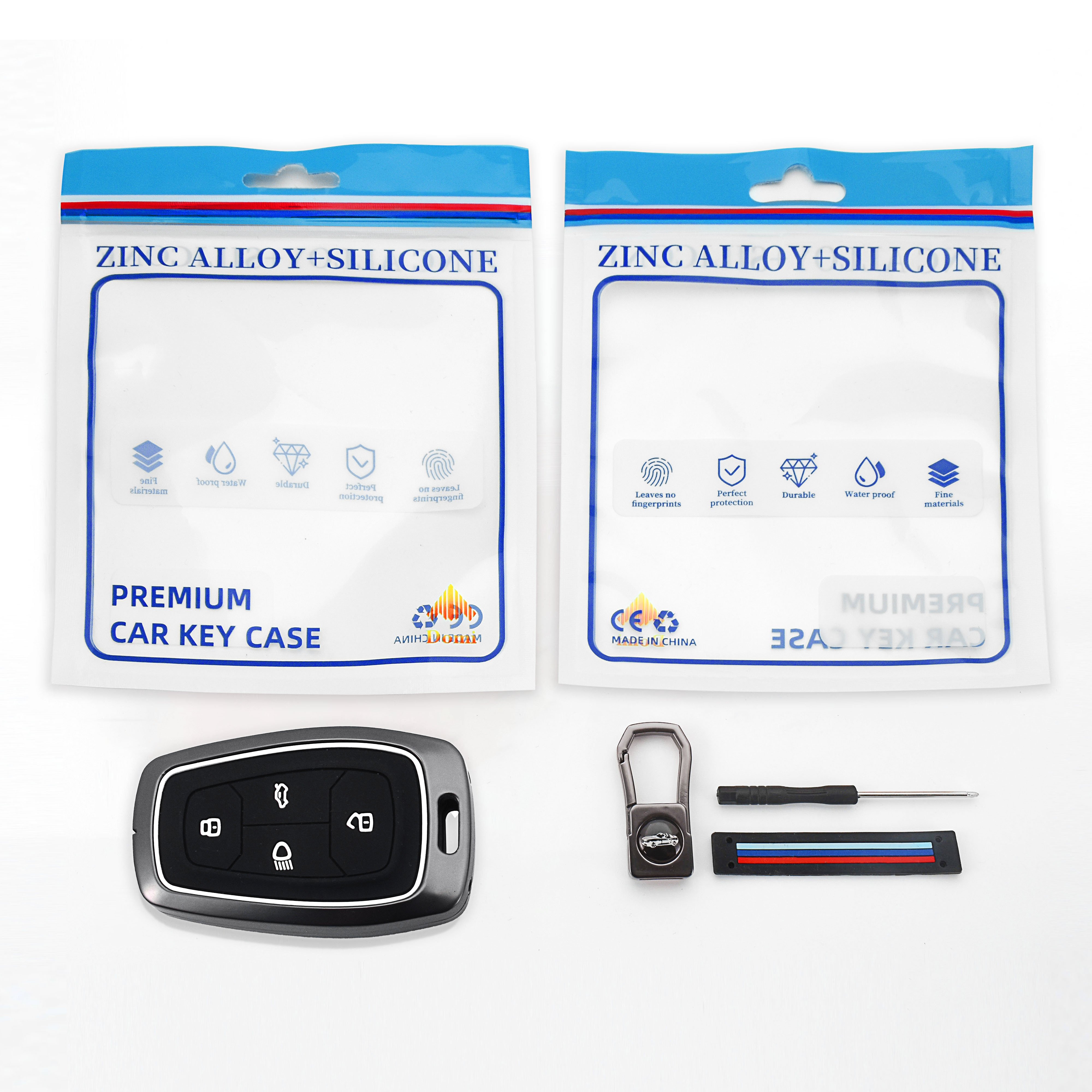 Install glow in dark Zinc Alloy Silicone car key accessories For tata zinc alloy car key case 5 Buttons key