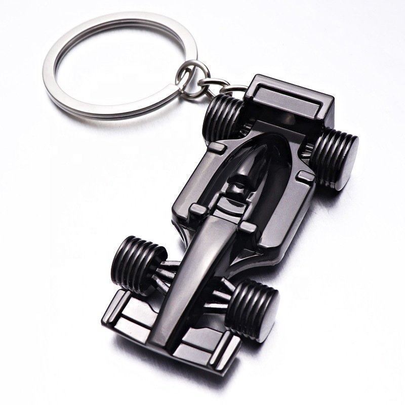 Custom Red Color 3D Racing Car Metal Keychain