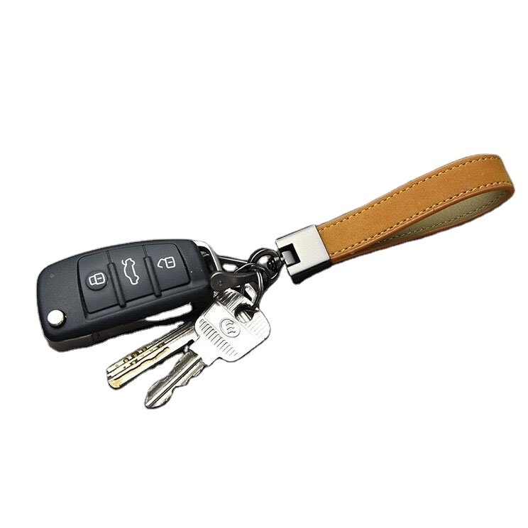 Genuine Leather Key chain Universal Car Keychains for Men and Women Key Fob Holder with Anti-Lost D-Ring