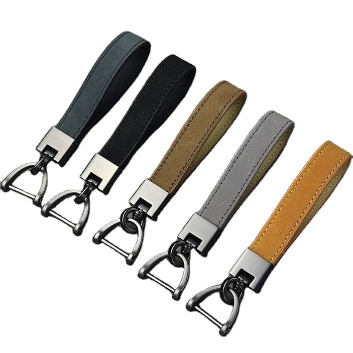 Genuine Leather Key chain Universal Car Keychains for Men and Women Key Fob Holder with Anti-Lost D-Ring