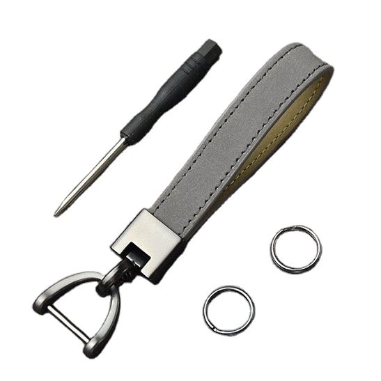Genuine Leather Key chain Universal Car Keychains for Men and Women Key Fob Holder with Anti-Lost D-Ring