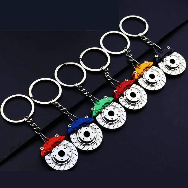 Custom Logo car metal keychain absorber Piston Disc Brake Rotor Turbo Metal Car Keychains