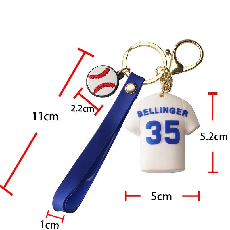 Creative Baseball Jersey Keychain Pendant PVC Trend Car Bag Fashion Item Accessories Baseball Uniform Key Chain