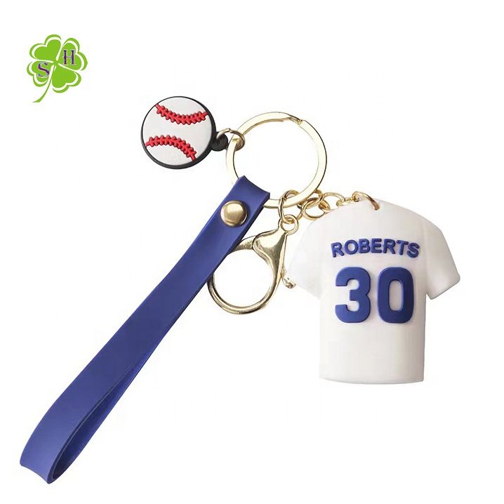 Creative Baseball Jersey Keychain Pendant PVC Trend Car Bag Fashion Item Accessories Baseball Uniform Key Chain