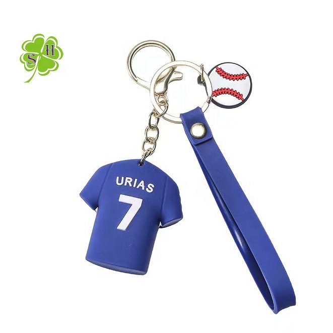 Creative Baseball Jersey Keychain Pendant PVC Trend Car Bag Fashion Item Accessories Baseball Uniform Key Chain