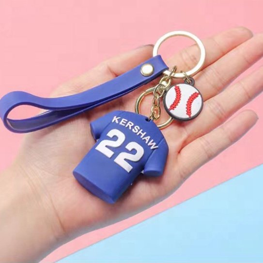 Creative Baseball Jersey Keychain Pendant PVC Trend Car Bag Fashion Item Accessories Baseball Uniform Key Chain