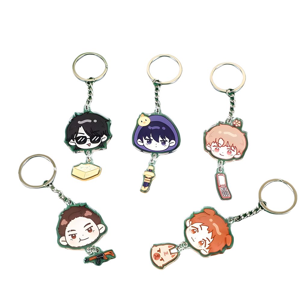 Plastic Pendant Laser Cut Charm Acrylic Keychain UV Print Custom Acrylic Key Chain Cute Animation cartoon Keychain Acrylic Charm
