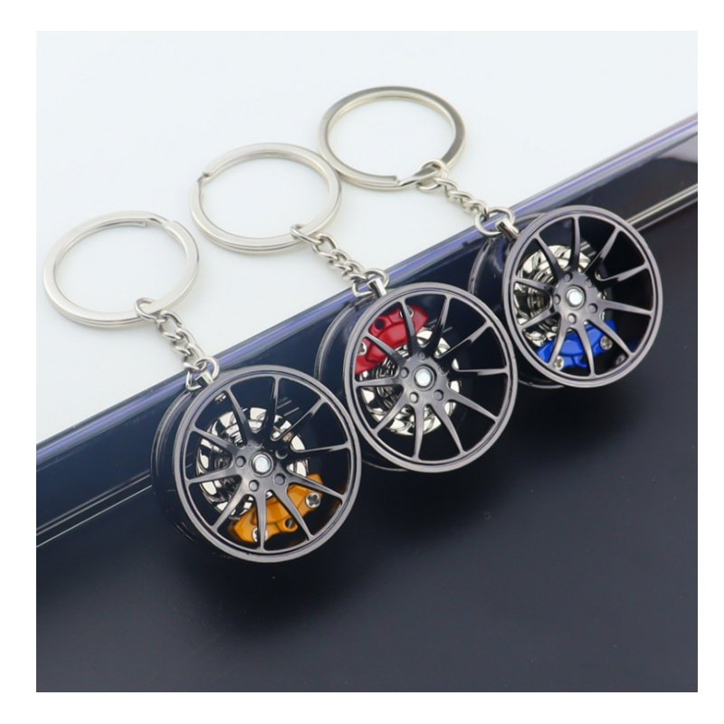 Custom 3D Metal Keychain personality creative car key pendant Mini Wheel Rim Tyre Tube Key Chain pendant