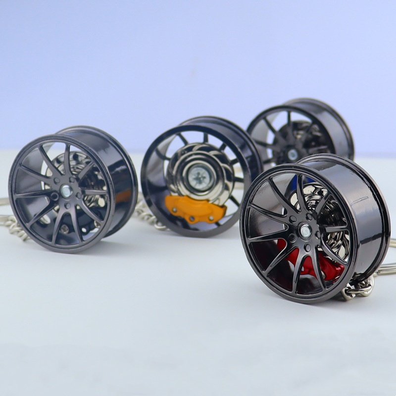 Custom 3D Metal Keychain personality creative car key pendant Mini Wheel Rim Tyre Tube Key Chain pendant