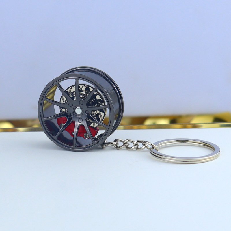 Custom 3D Metal Keychain personality creative car key pendant Mini Wheel Rim Tyre Tube Key Chain pendant