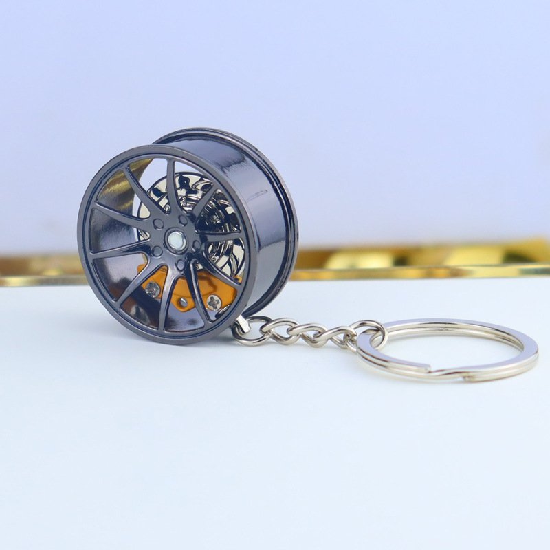 Custom 3D Metal Keychain personality creative car key pendant Mini Wheel Rim Tyre Tube Key Chain pendant