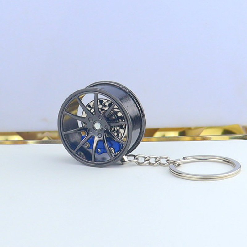 Custom 3D Metal Keychain personality creative car key pendant Mini Wheel Rim Tyre Tube Key Chain pendant