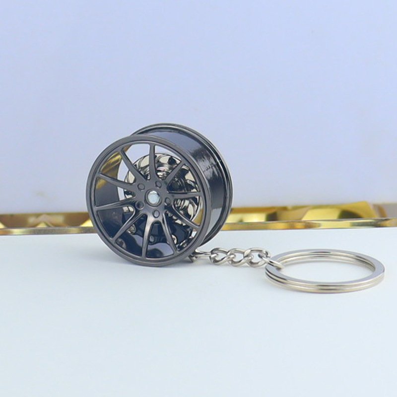 Custom 3D Metal Keychain personality creative car key pendant Mini Wheel Rim Tyre Tube Key Chain pendant