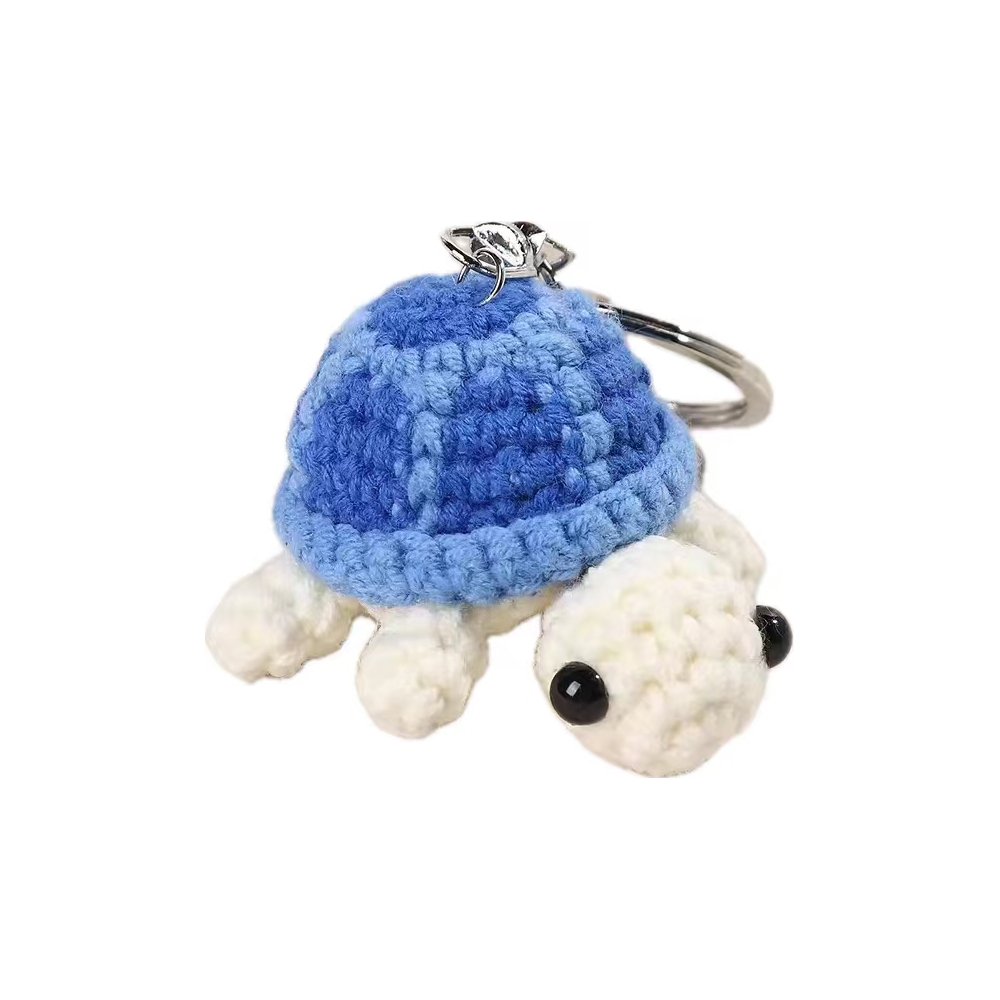Crochet Tortoise Charm Keychain Handmade Mini Cute Turtle Wool Knitted Woven Ocean Animal Doll Bag Pendant Accessories Gift