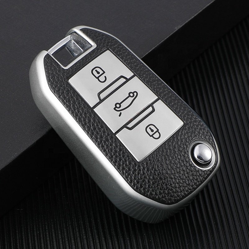 Wholesale Leather TPU Car Key Case Cover with keychain For Peugeot 308 301 3008 408 2008 308S 508 Car Accessories Key Holder
