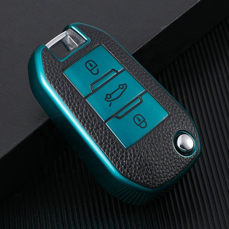 Wholesale Leather TPU Car Key Case Cover with keychain For Peugeot 308 301 3008 408 2008 308S 508 Car Accessories Key Holder