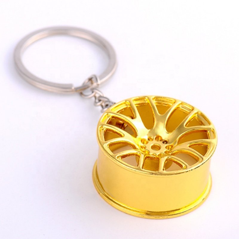 Wholesale Turbo Metal car Parts Gearbox Keychain Shift Wheel Hub Brake Disc key Chains For Gift