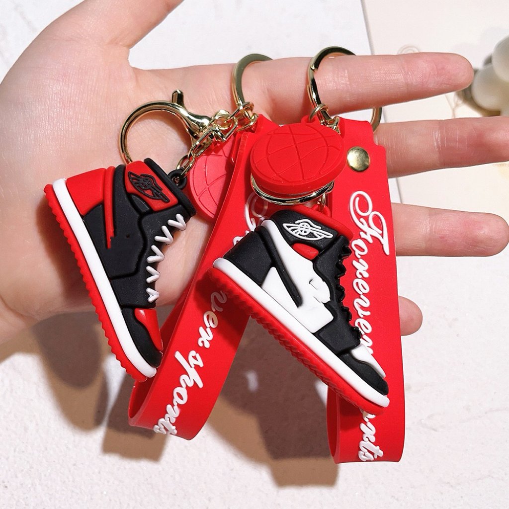 Cartoon Kawaii Anime keychain 3D PVC cute basketball Sneaker Shoe keychains Bag pendant Keyring rubber custom silicone Key chain