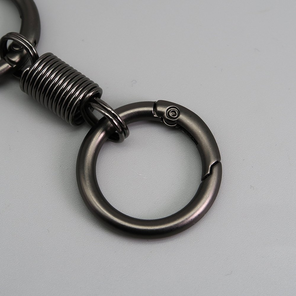 Creative couple Business keychain Spring ring waist hanging metal Car Bag Pendant Circle Rings Keyring keychains for promotion