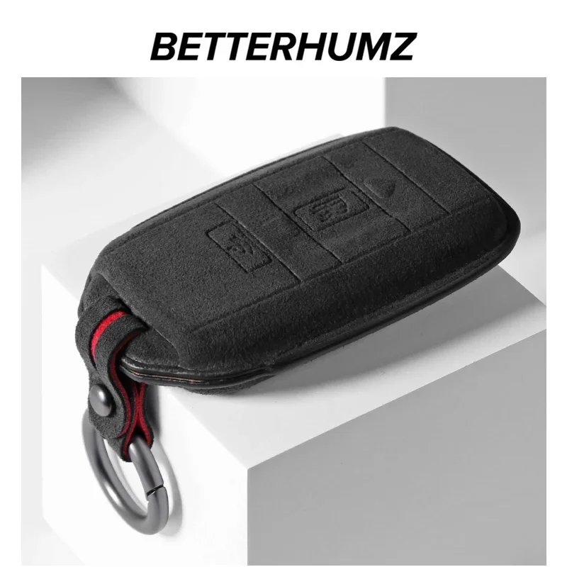 Betterhumz For Rolls Royce Phantom Wraith Cullinan Car Key Fob Case Cover KeyChains Car Keycase Accessories Made of Alcantara