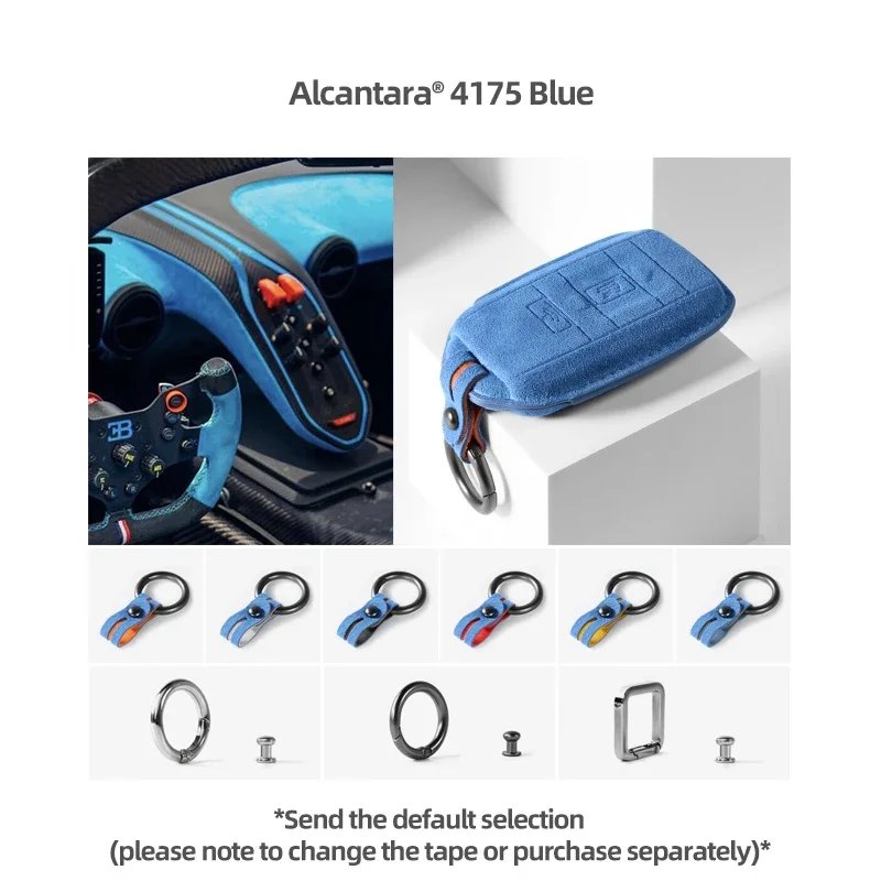 Betterhumz For Rolls Royce Phantom Wraith Cullinan Car Key Fob Case Cover KeyChains Car Keycase Accessories Made of Alcantara