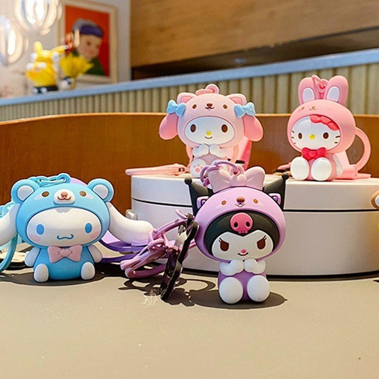 Cartoon cute Sanrios keychain doll pendant car key ring pendant school bag key chain accessories wholesale