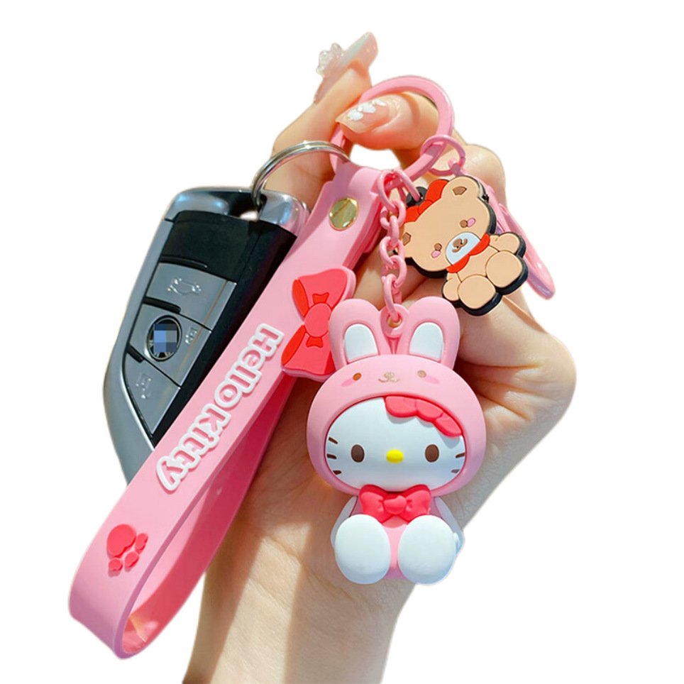 Cartoon cute Sanrios keychain doll pendant car key ring pendant school bag key chain accessories wholesale