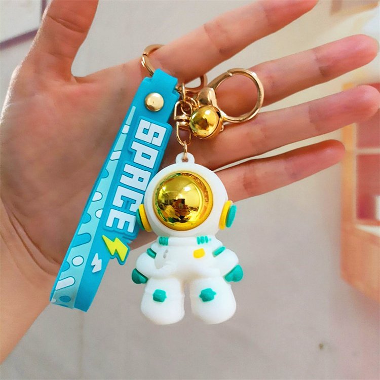 promotional gifts wholesale 3D PVC kawaii character car keyring key chain accessories cartoon cute car astronaut keychain