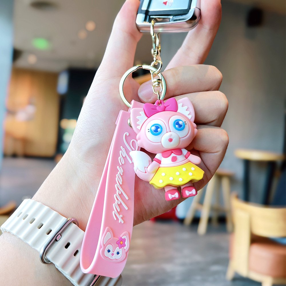 Cartoon Cute Fox Belle Keychain Exquisite Doll Couple Bag Car Chain Hanging Accessories Small Gift Wholesale
