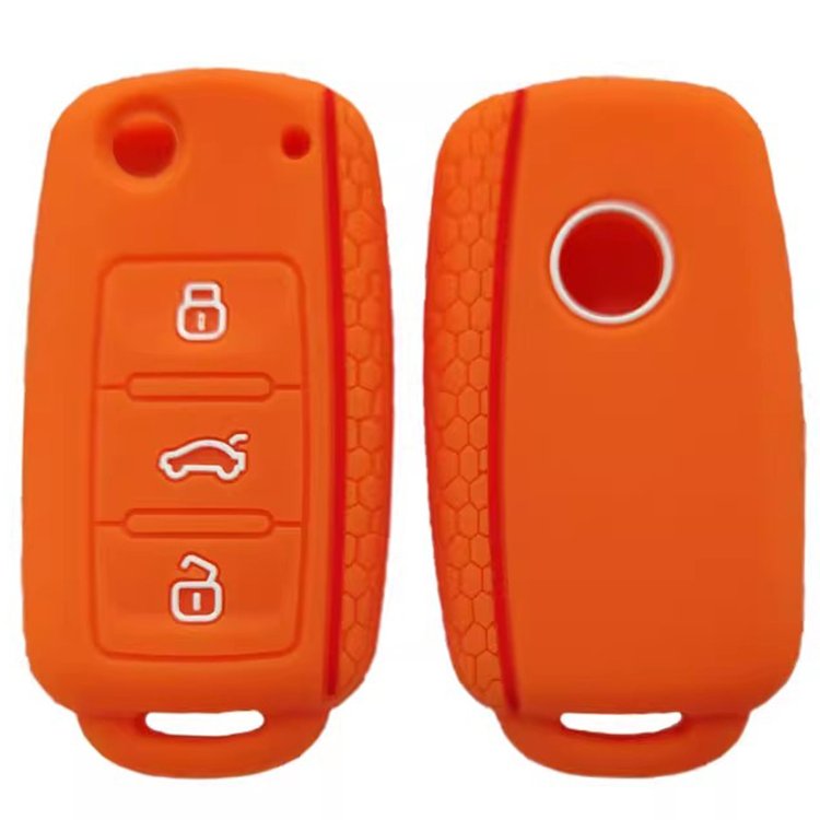 2024 Silicone flip 3 Buttons Remote Car Key Cover Case Protect Shell for VW Bora