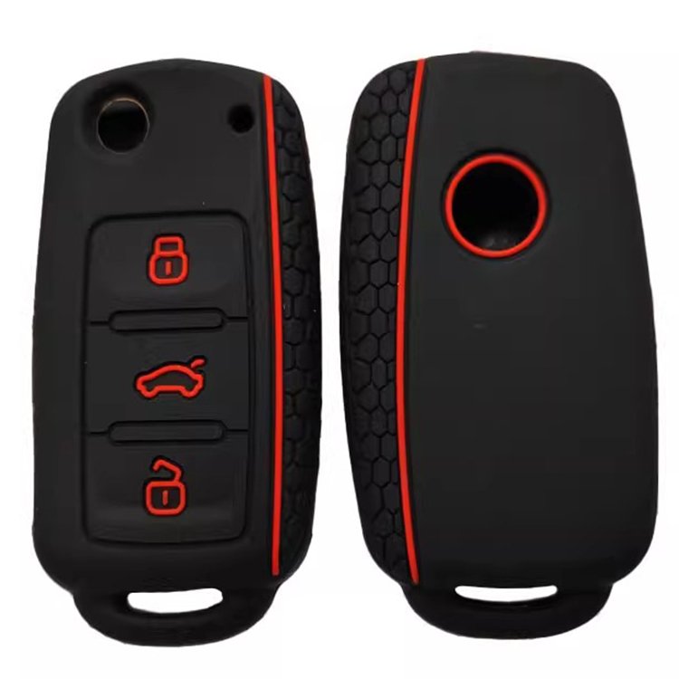 2024 Silicone flip 3 Buttons Remote Car Key Cover Case Protect Shell for VW Bora