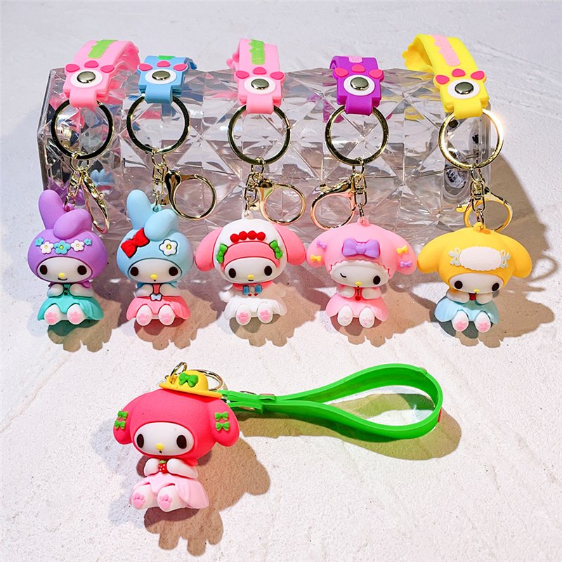 Jewelry Carton Cute Pvc Keychains 3D Car Backpack Dog Key Ring Craft Gift Wholesale Drop Delivery Baby Kids Accessories
