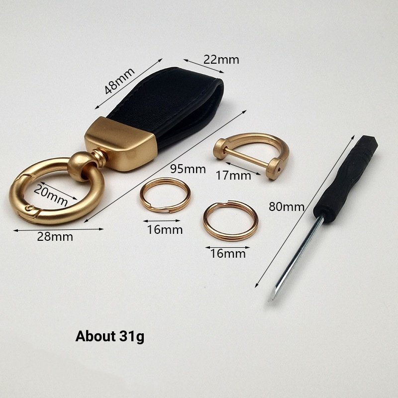 DIY Macaroon Car Key Chain Luxury Genuine Leather Keychain Pure Candy Color Buckle Key Ring Car Accessories Gift Car Keychain