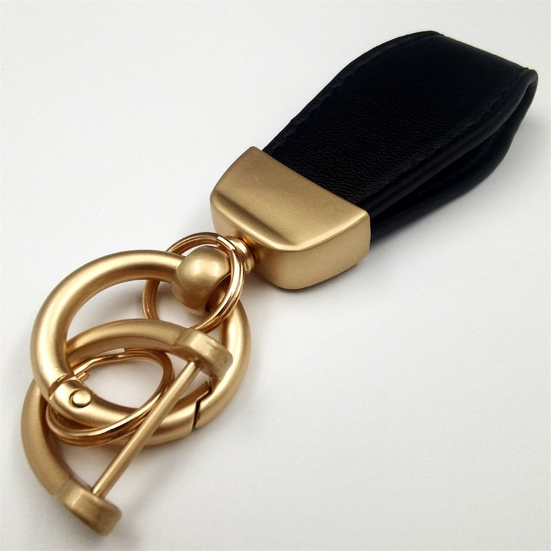 DIY Macaroon Car Key Chain Luxury Genuine Leather Keychain Pure Candy Color Buckle Key Ring Car Accessories Gift Car Keychain