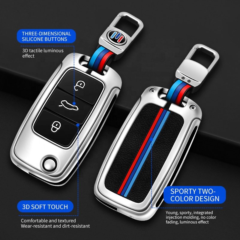 Hot Sale Gun Metal Car Keychain Wholesale Zinc Alloy Protection Key Cover Case