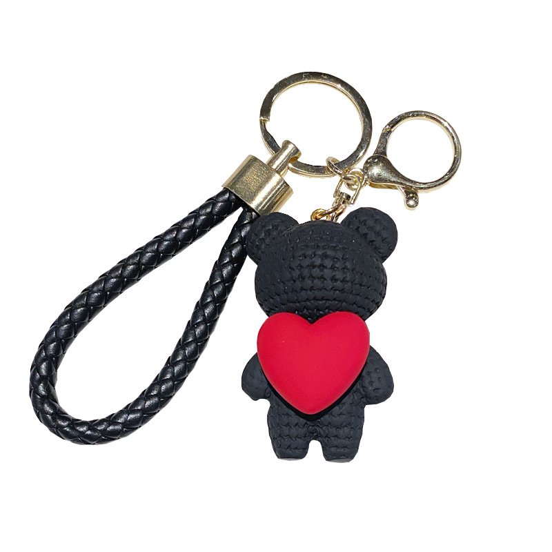 Creative Love Bear Keychain Lovely Heart Bear Doll Key chain Bag Hanging Accessories Keychain for backpack